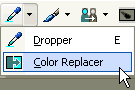 PaintShop Pro color replacer tool with the dropper tool