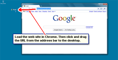 Create a Google web site icon with the Chrome web browser