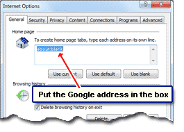 Set multiple homepage in Internet Explorer - enter one URL on a new line