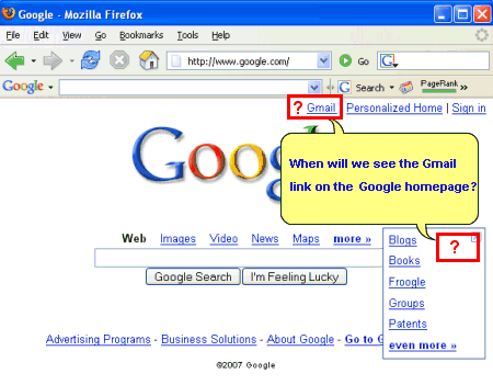 Google, how about adding a Gmail link to your homepage?