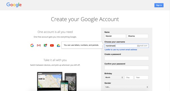 Create Google account - How to