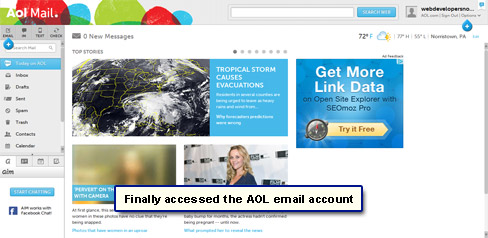 AOL account finally accessed
