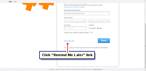 Click Remind Me Later link