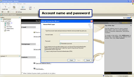 Type in Bigpond email account username and password