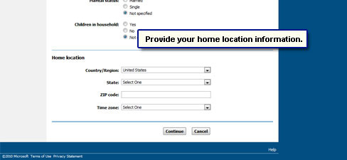 Provide your home location