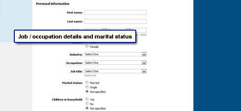 Enter your job details and marital status