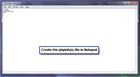 Create the phpinfo.php file