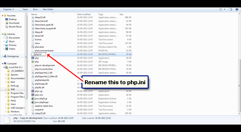 Rename the file to php.ini