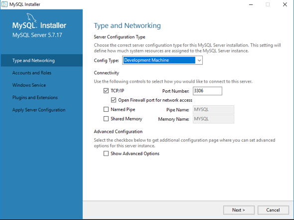 Default values for installation are fine - Click Next