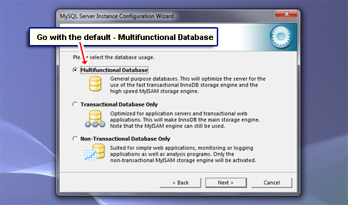 Go with the default - Multifunctional Database.