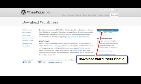 Download the WordPress .zip archive from their web site.