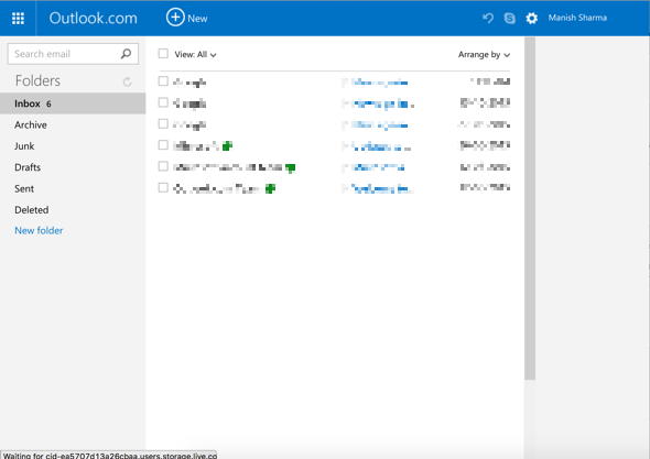 Outlook.com email account is now shown