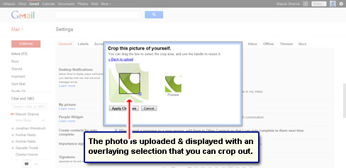 Photo is upload to your Gmail email account