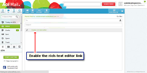 Enable the rich-text editor link