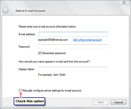 Manually configure the Bigpond email servers