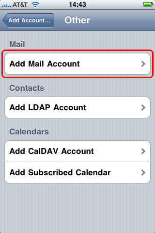 Add Mail account