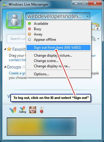 Msn in windows sign How to
