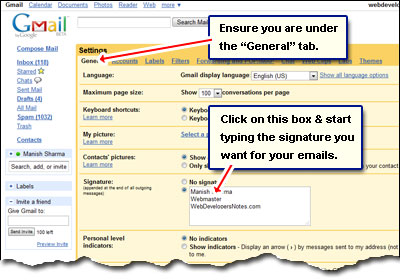 How to quickly create an email signature in Gmail account