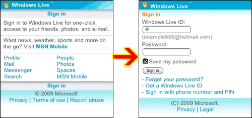 Access Hotmail email account on your cell phone via the mobile live.com web site
