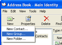 Creating a new Group in Outlook Express