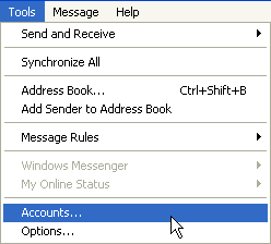 Creating an account for Gmail in Outlook Express - Configuring the email client