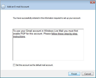 Enabling the POP option on Gmail account