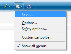 The Show menu options in Windows Live Mail