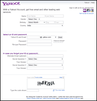 Create a new Yahoo ID by signing up for a new account on the login page