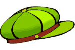 A green colored hat