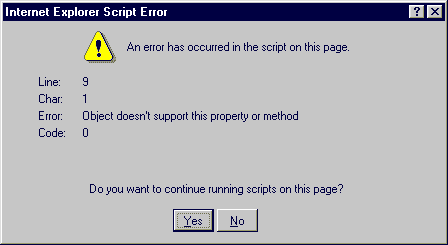 JavaSCript Error in Internet Explorer