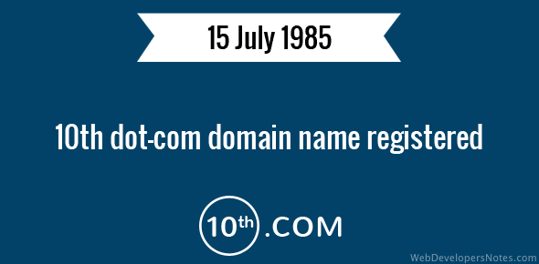 10th dot-com domain name registered cover image