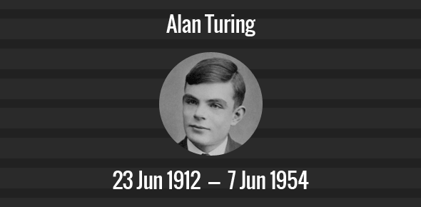 Alan Turing Death Anniversary - 7 June 1954