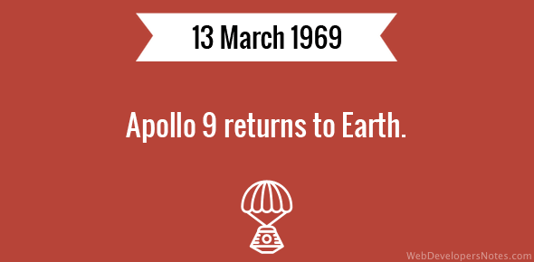 Apollo 9 returns to Earth cover image