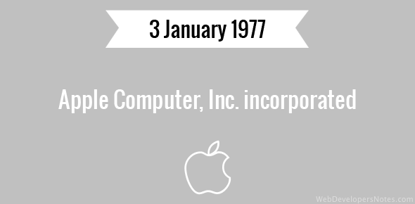Apple Computer, Inc. incorporated cover image