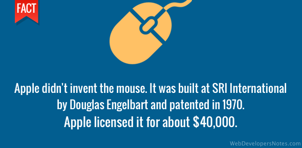 Apple licensed the mouse for $40,000