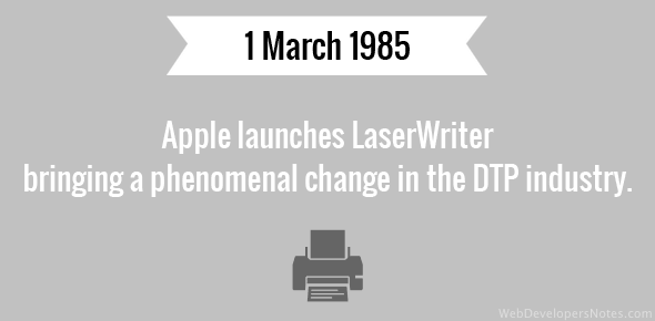 Apple launches LaserWriter cover image