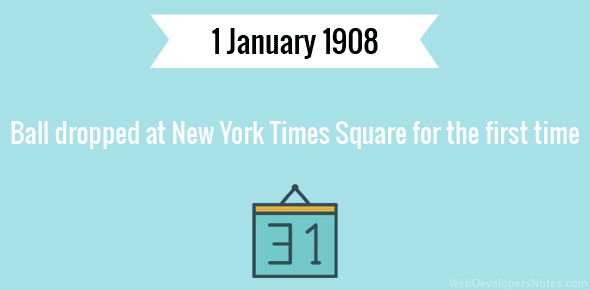Ball dropped at New York Times Square for the first time