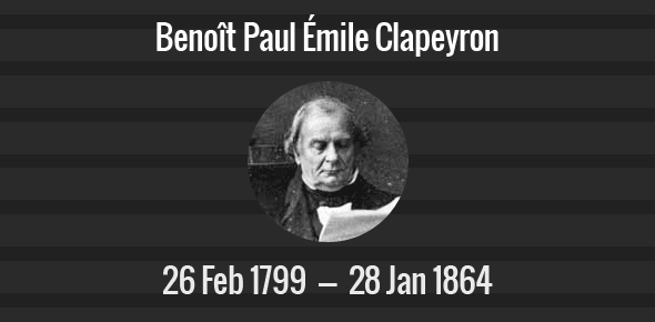 Benoît Paul Émile Clapeyron Death Anniversary - 28 January 1864