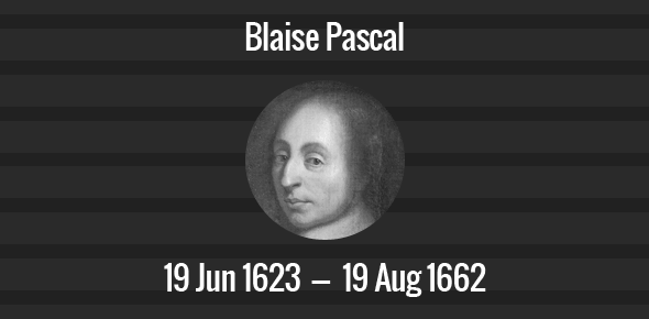 blaise pascal birth and death