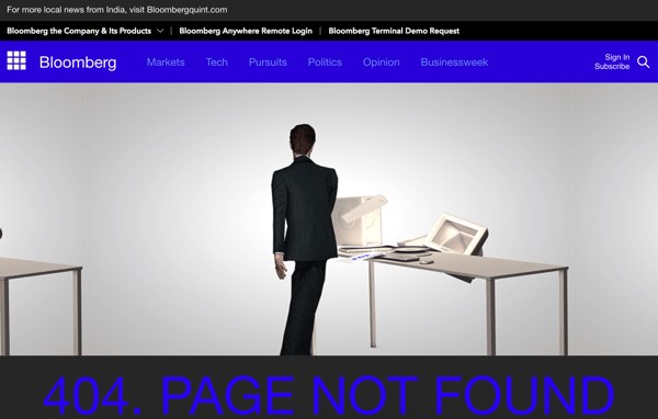 Bloomberg 404 error page