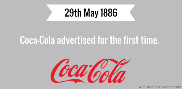Coca-Cola advertised for the first time