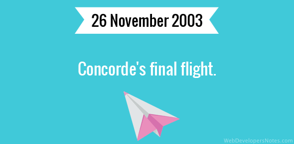Concorde’s final flight cover image