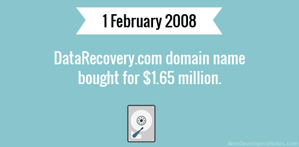 DataRecovery.com domain name bought for $1.65 million cover image