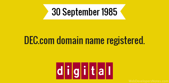 DEC.com domain name registered cover image
