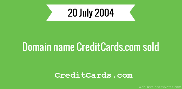Domain name CreditCards.com sold cover image