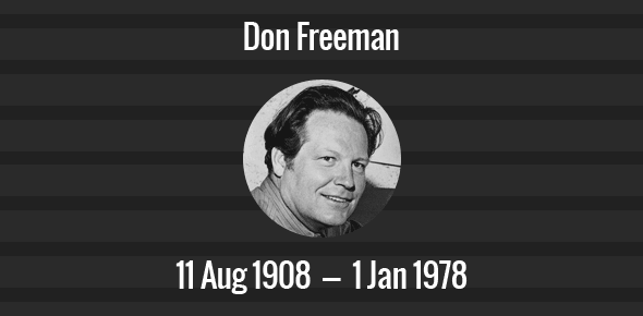 Don Freeman Death Anniversary - 1 January 1978