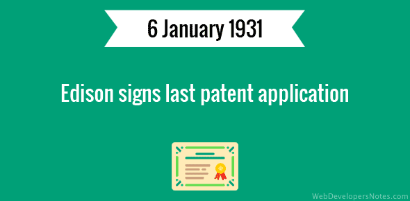 Edison signs last patent application cover image