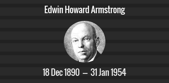 Edwin Howard Armstrong Death Anniversary - 31 January 1954
