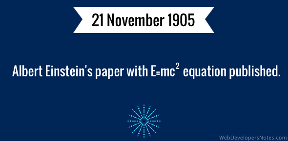 Einstein’s E=mc2 paper published cover image