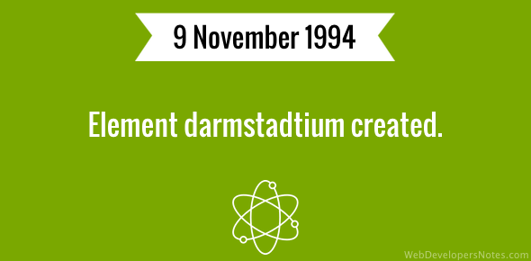 Element darmstadtium created cover image